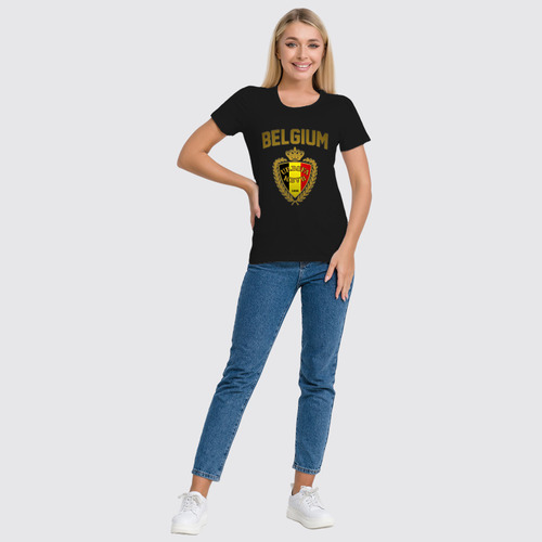 Заказать женскую футболку в Москве. Футболка классическая Сборная Бельгии от geekbox - готовые дизайны и нанесение принтов.