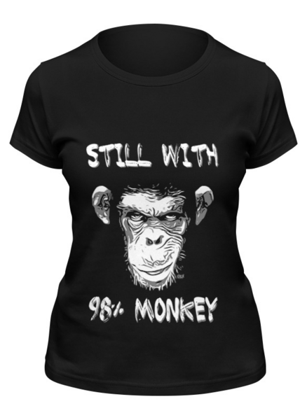 Заказать женскую футболку в Москве. Футболка классическая Steel Whit 98% Monkey от OEX design - готовые дизайны и нанесение принтов.