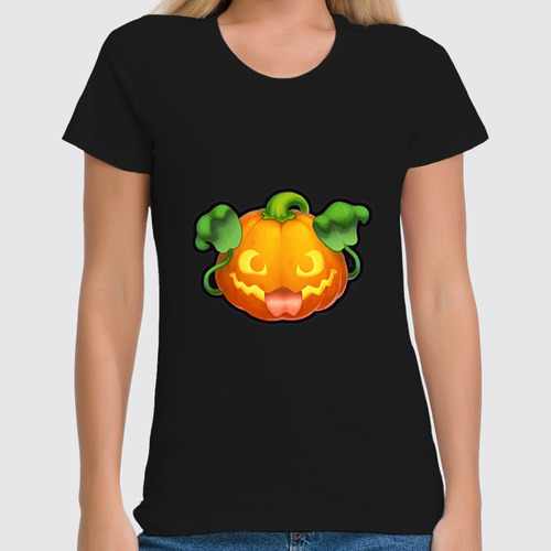 Заказать женскую футболку в Москве. Футболка классическая pumpkin от rinkusu - готовые дизайны и нанесение принтов.
