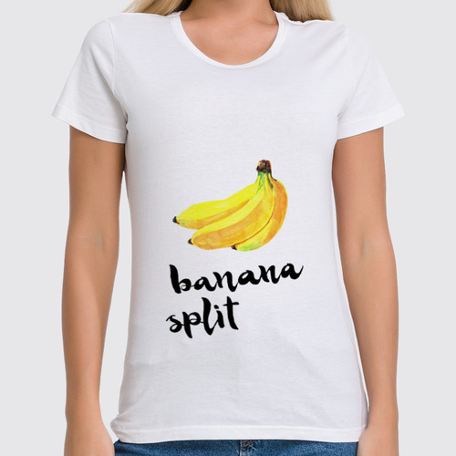 Заказать женскую футболку в Москве. Футболка классическая Banana split от Liby - готовые дизайны и нанесение принтов.