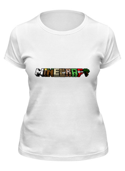 Заказать женскую футболку в Москве. Футболка классическая Minecraft от YellowCloverShop - готовые дизайны и нанесение принтов.