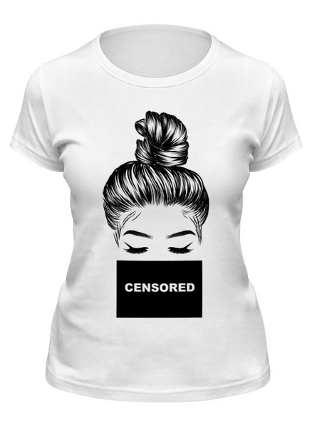 Заказать женскую футболку в Москве. Футболка классическая Цензура от Lynxanna  - готовые дизайны и нанесение принтов.