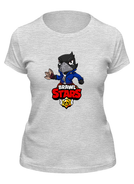 Заказать женскую футболку в Москве. Футболка классическая BRAWL STARS CROW от geekbox - готовые дизайны и нанесение принтов.