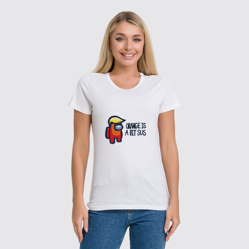 Заказать женскую футболку в Москве. Футболка классическая Among Us Trump от El Fox - готовые дизайны и нанесение принтов.