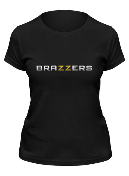 Заказать женскую футболку в Москве. Футболка классическая Brazzers от PornHub - готовые дизайны и нанесение принтов.
