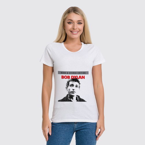Заказать женскую футболку в Москве. Футболка классическая Bob Dylan от Fedor - готовые дизайны и нанесение принтов.