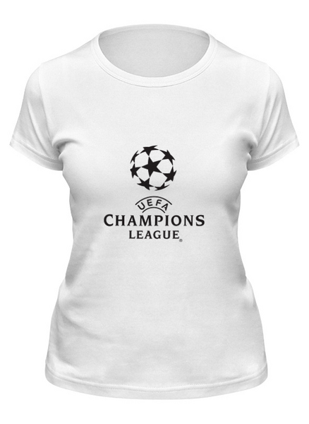 Заказать женскую футболку в Москве. Футболка классическая UEFA Champions League от shamil.abdullaev - готовые дизайны и нанесение принтов.