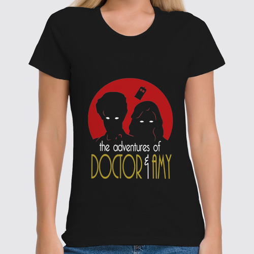 Заказать женскую футболку в Москве. Футболка классическая Doctor & Amy от skynatural - готовые дизайны и нанесение принтов.