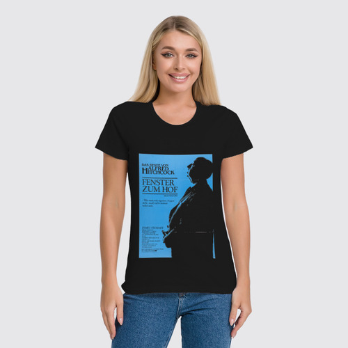 Заказать женскую футболку в Москве. Футболка классическая Alfred Hitchcock / Альфред Хичкок от KinoArt - готовые дизайны и нанесение принтов.