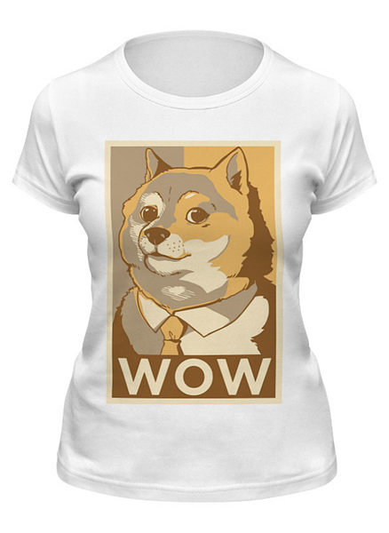 Заказать женскую футболку в Москве. Футболка классическая Doge  от Jimmy Flash - готовые дизайны и нанесение принтов.