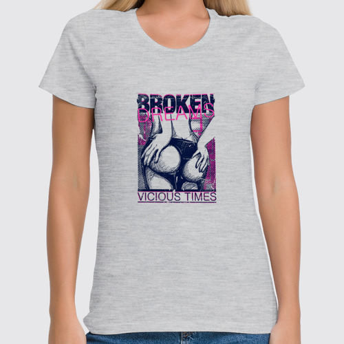 Заказать женскую футболку в Москве. Футболка классическая broken dreams от denis01001 - готовые дизайны и нанесение принтов.