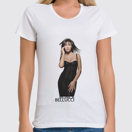 Заказать женскую футболку в Москве. Футболка классическая Monica Bellucci  от KinoArt - готовые дизайны и нанесение принтов.