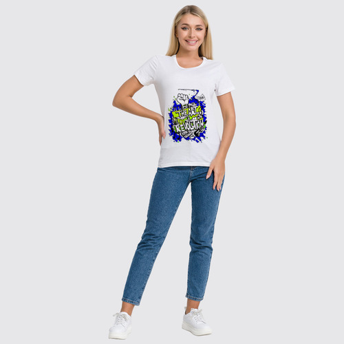 Заказать женскую футболку в Москве. Футболка классическая The art revolution от Lusi - готовые дизайны и нанесение принтов.