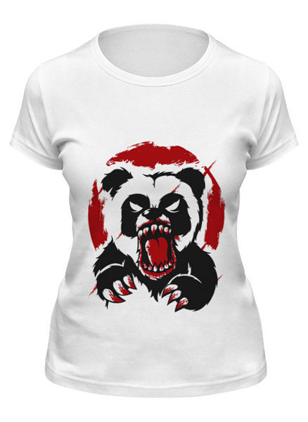 Заказать женскую футболку в Москве. Футболка классическая Разъярённая панда от YellowCloverShop - готовые дизайны и нанесение принтов.