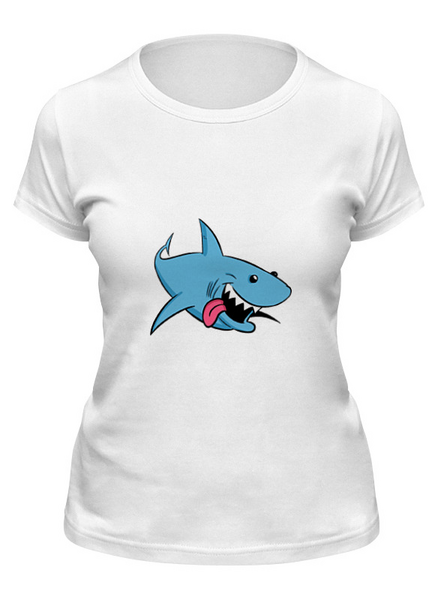 Заказать женскую футболку в Москве. Футболка классическая акула от Picasso - готовые дизайны и нанесение принтов.