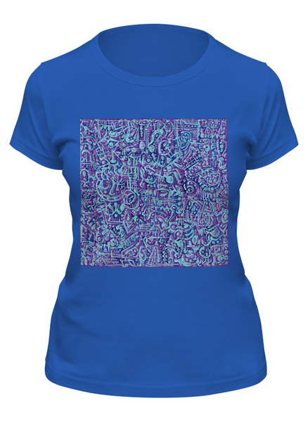 Заказать женскую футболку в Москве. Футболка классическая Голубое в фиолетовом от Vadim Koval - готовые дизайны и нанесение принтов.