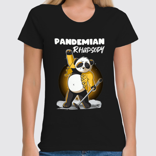 Заказать женскую футболку в Москве. Футболка классическая Панда зажигает от T-shirt print  - готовые дизайны и нанесение принтов.
