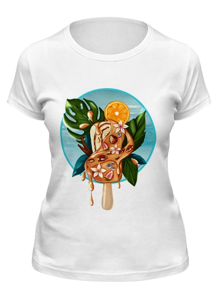 Заказать женскую футболку в Москве. Футболка классическая Карамельное мороженое от Марина  - готовые дизайны и нанесение принтов.
