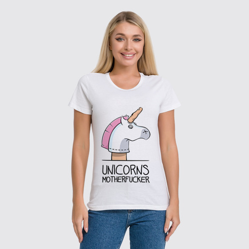 Заказать женскую футболку в Москве. Футболка классическая Единорог (Unicorn) от nadegda - готовые дизайны и нанесение принтов.