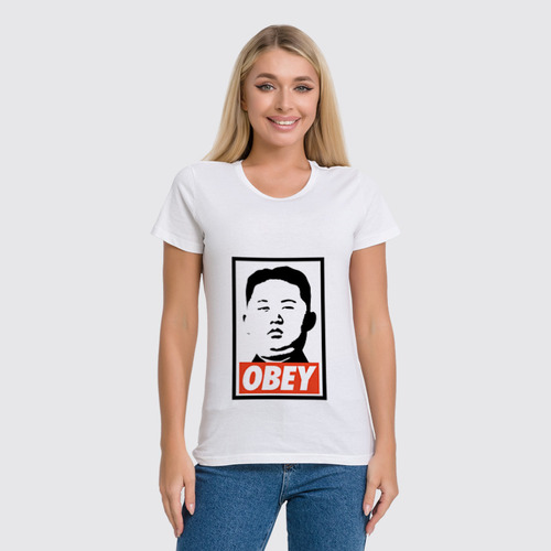 Заказать женскую футболку в Москве. Футболка классическая Подчинись (Obey) от Andrew Zaycev - готовые дизайны и нанесение принтов.