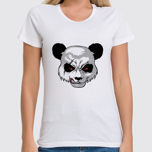 Заказать женскую футболку в Москве. Футболка классическая Bad Panda  от T-shirt print  - готовые дизайны и нанесение принтов.