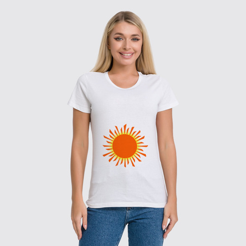 Заказать женскую футболку в Москве. Футболка классическая Оранжевое Солнце от Orange Sun - готовые дизайны и нанесение принтов.
