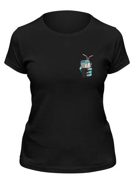 Заказать женскую футболку в Москве. Футболка классическая Двоичный коктейль от Trish - готовые дизайны и нанесение принтов.