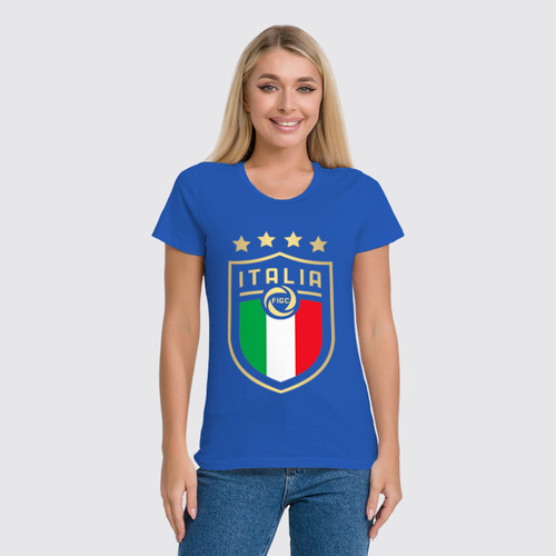Заказать женскую футболку в Москве. Футболка классическая Сборная Италии от geekbox - готовые дизайны и нанесение принтов.