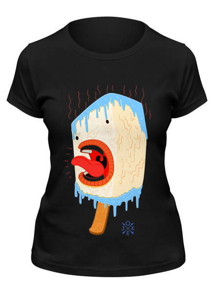 Заказать женскую футболку в Москве. Футболка классическая Мороженное - icecream                     от Savara - готовые дизайны и нанесение принтов.