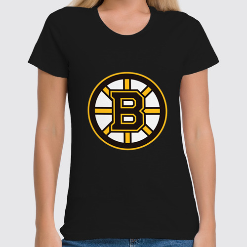 Заказать женскую футболку в Москве. Футболка классическая Boston Bruins от Сергей Дульнев - готовые дизайны и нанесение принтов.