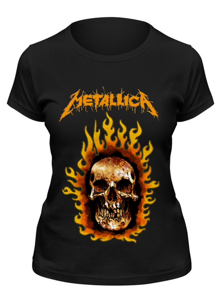 Заказать женскую футболку в Москве. Футболка классическая Metallica от Leichenwagen - готовые дизайны и нанесение принтов.