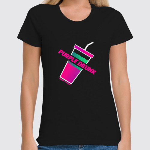 Заказать женскую футболку в Москве. Футболка классическая Purple drank от #GOGEL#MOGEL от #GOGEL #MOGEL - готовые дизайны и нанесение принтов.