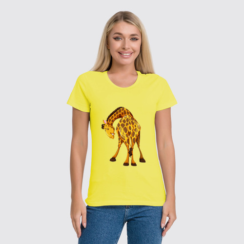 Заказать женскую футболку в Москве. Футболка классическая жираф от nadegda - готовые дизайны и нанесение принтов.