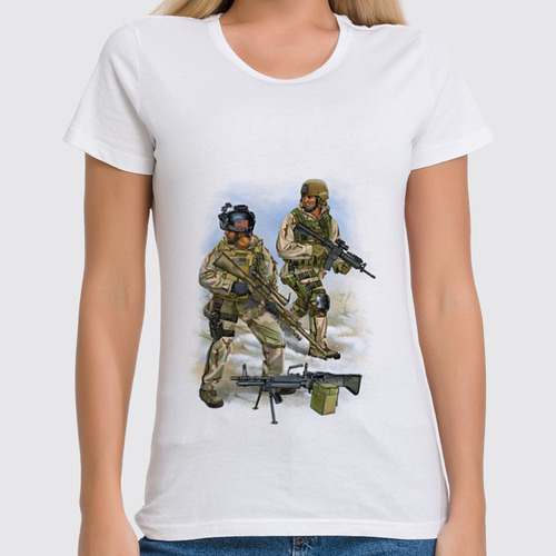 Заказать женскую футболку в Москве. Футболка классическая US Army от Leichenwagen - готовые дизайны и нанесение принтов.
