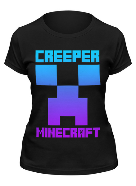 Заказать женскую футболку в Москве. Футболка классическая MINECRAFT CREEPER от weeert - готовые дизайны и нанесение принтов.