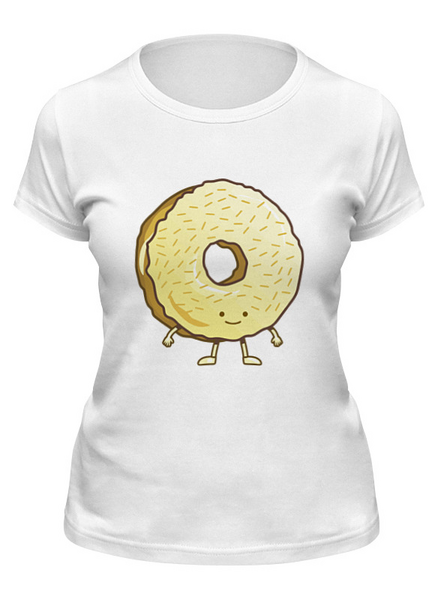 Заказать женскую футболку в Москве. Футболка классическая Пончик (Donut) от coolmag - готовые дизайны и нанесение принтов.