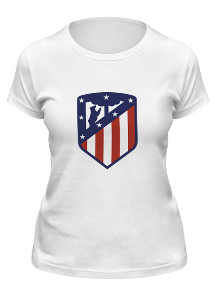 Заказать женскую футболку в Москве. Футболка классическая Atletico Madrid от THE_NISE  - готовые дизайны и нанесение принтов.