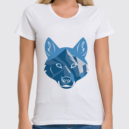 Заказать женскую футболку в Москве. Футболка классическая Волк (Wolf) от trugift - готовые дизайны и нанесение принтов.