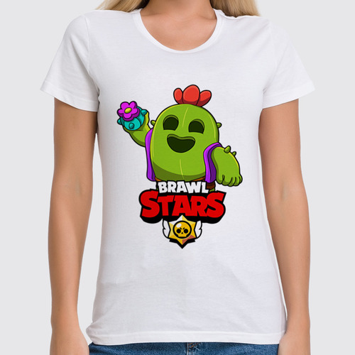 Заказать женскую футболку в Москве. Футболка классическая BRAWL STARS SPIKE от geekbox - готовые дизайны и нанесение принтов.