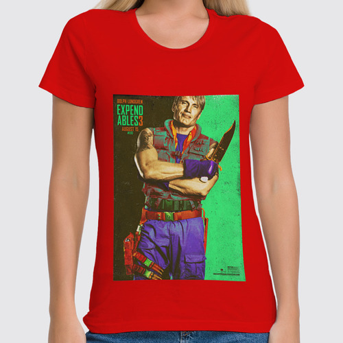 Заказать женскую футболку в Москве. Футболка классическая Expendables III Lundgren  от KinoArt - готовые дизайны и нанесение принтов.