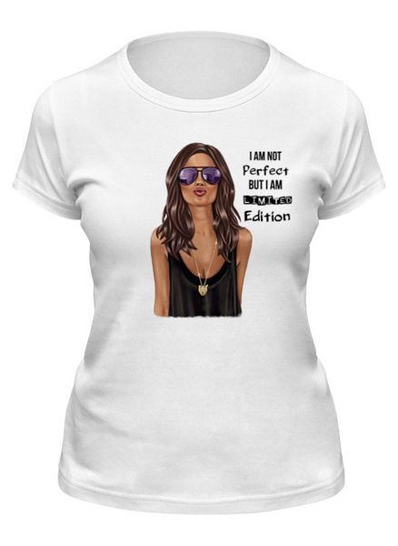 Заказать женскую футболку в Москве. Футболка классическая “I am limited Edition” от @kristy_art_k  - готовые дизайны и нанесение принтов.