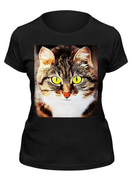 Заказать женскую футболку в Москве. Футболка классическая  Кот/Cat от THE_NISE  - готовые дизайны и нанесение принтов.