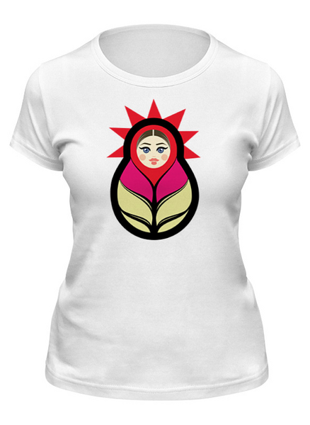 Заказать женскую футболку в Москве. Футболка классическая MATRESHKA от mirotimo - готовые дизайны и нанесение принтов.