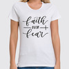 Заказать женскую футболку в Москве. Футболка классическая Faith Over Fear от Елена Елена - готовые дизайны и нанесение принтов.