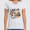 Заказать женскую футболку в Москве. Футболка классическая LADY LION от ELENA ZHARINOVA - готовые дизайны и нанесение принтов.