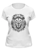 Заказать женскую футболку в Москве. Футболка классическая Голова льва от Media M  - готовые дизайны и нанесение принтов.