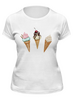 Заказать женскую футболку в Москве. Футболка классическая Ice cream (Мороженое) от Fix Print - готовые дизайны и нанесение принтов.