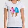 Заказать женскую футболку в Москве. Футболка классическая Цветные мороженки от Метафора   - готовые дизайны и нанесение принтов.