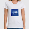 Заказать женскую футболку в Москве. Футболка классическая GM. General Motors от Garry - готовые дизайны и нанесение принтов.