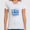 Заказать женскую футболку в Москве. Футболка классическая Греческий флаг (гранж) от GRstyle  - готовые дизайны и нанесение принтов.